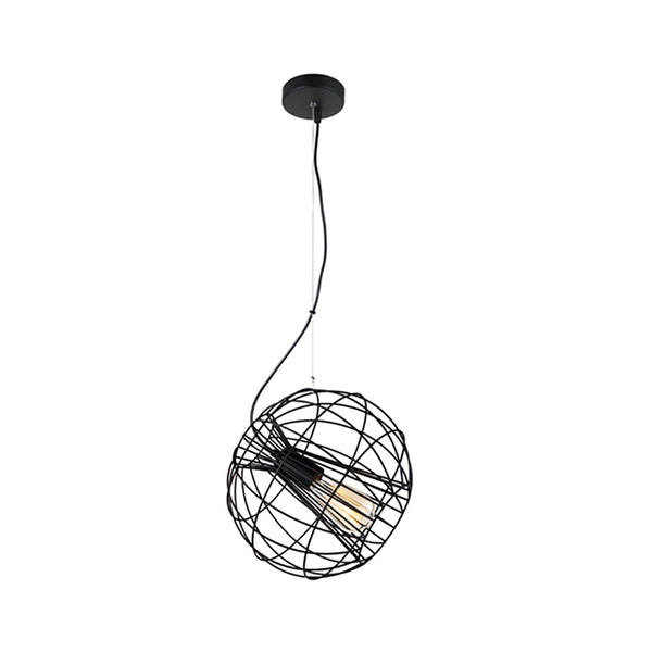 SENTINEL Modern Round Cage 1 Light Pendant Black - SENTINEL1