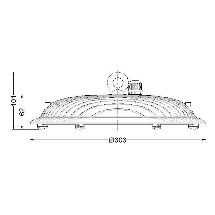 UFO III LED High Bay Light 200W Black Aluminium 5000K - SHB27/200NDL