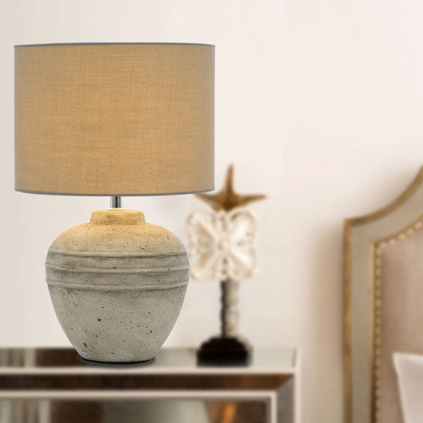 Sierra Table Lamp Grey Ceramic / Grey Fabric - SIERRA TL-GY