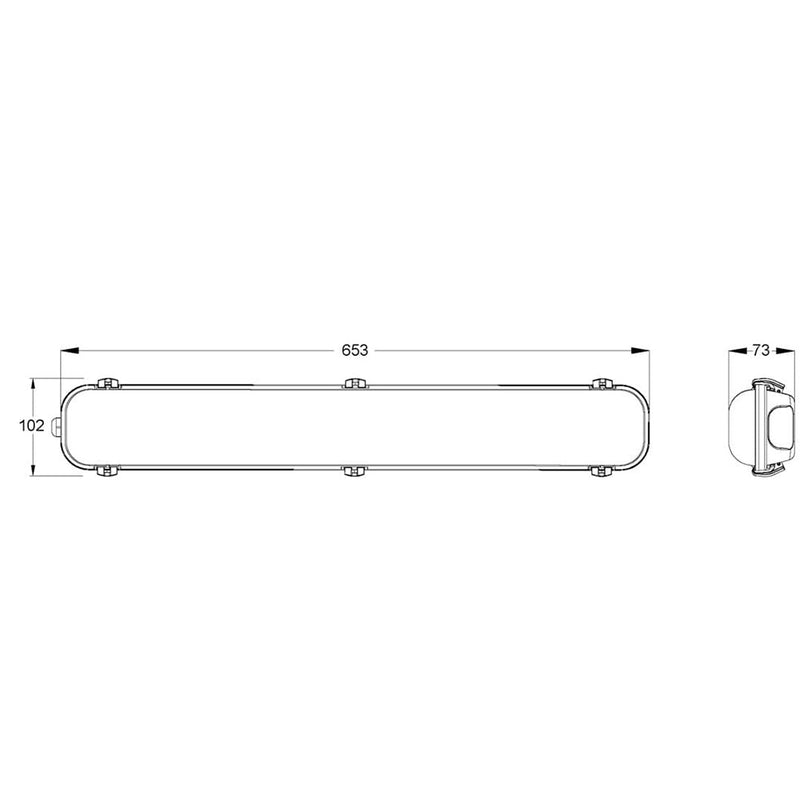 SOL-ECO Emergency LED Batten 20W Grey Polycarbonate 3CCT - SL9725/20EM