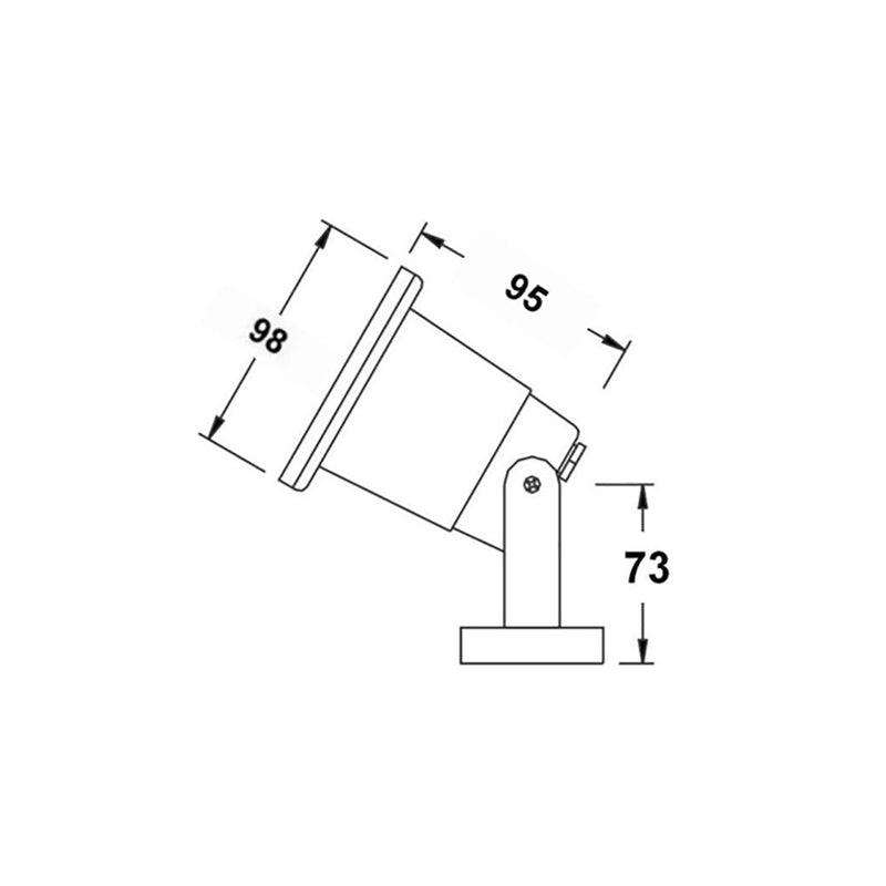 Exterior 12V MR16 Surface Mount Adjustable Pond / Spot Light 316 Stainless Steel IP68 - SMIP68ASS