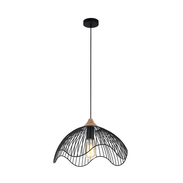 SPIAGGIA Dome Wavy Edge 1 Light Pendant Black - SPIAGGIA1