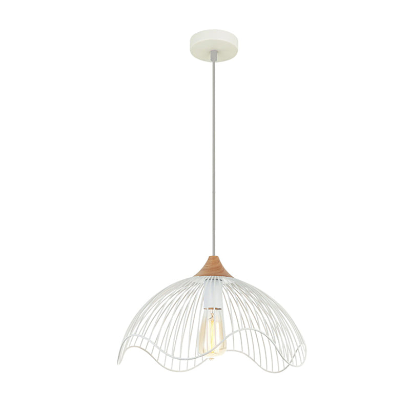 SPIAGGIA Dome Wavy Edge 1 Light Pendant White - SPIAGGIA2