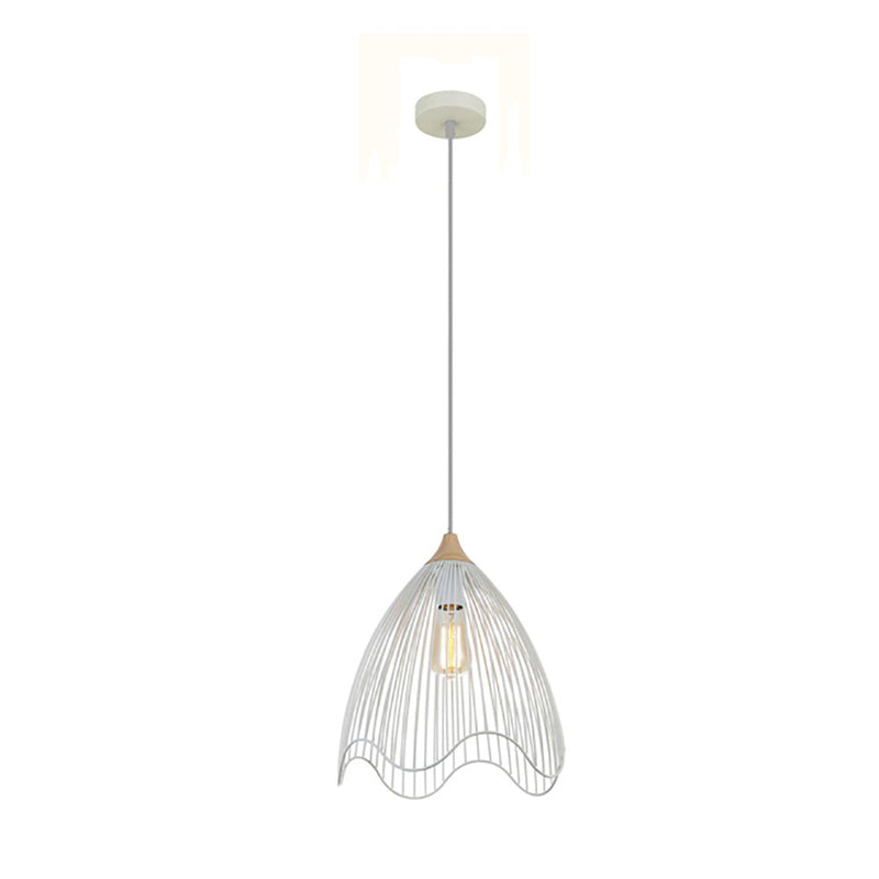 SPIAGGIA Cone Wavy Edge 1 Light Pendant White - SPIAGGIA4