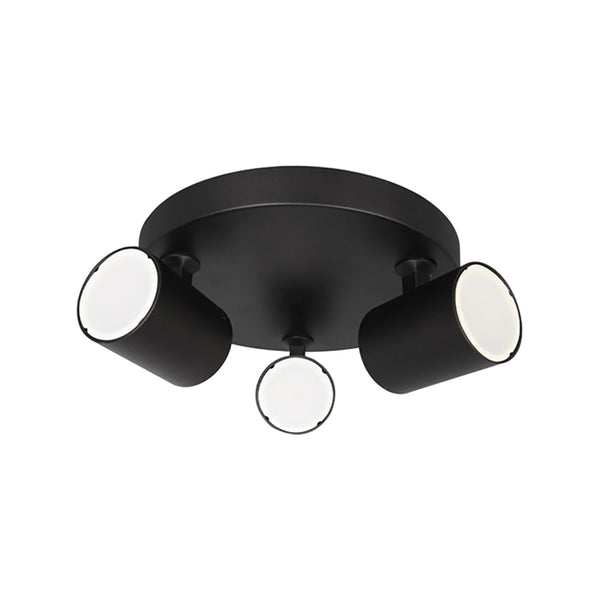 SPOT Interior GU10 Surface Mounted Spot Light 3 Light Round Base Matte Black - SPOT-R3B