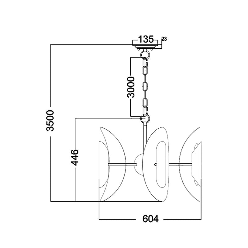 STRATO Polished Nickel Hardware With Stainless Steel 10 Light Pendant - STRATO1