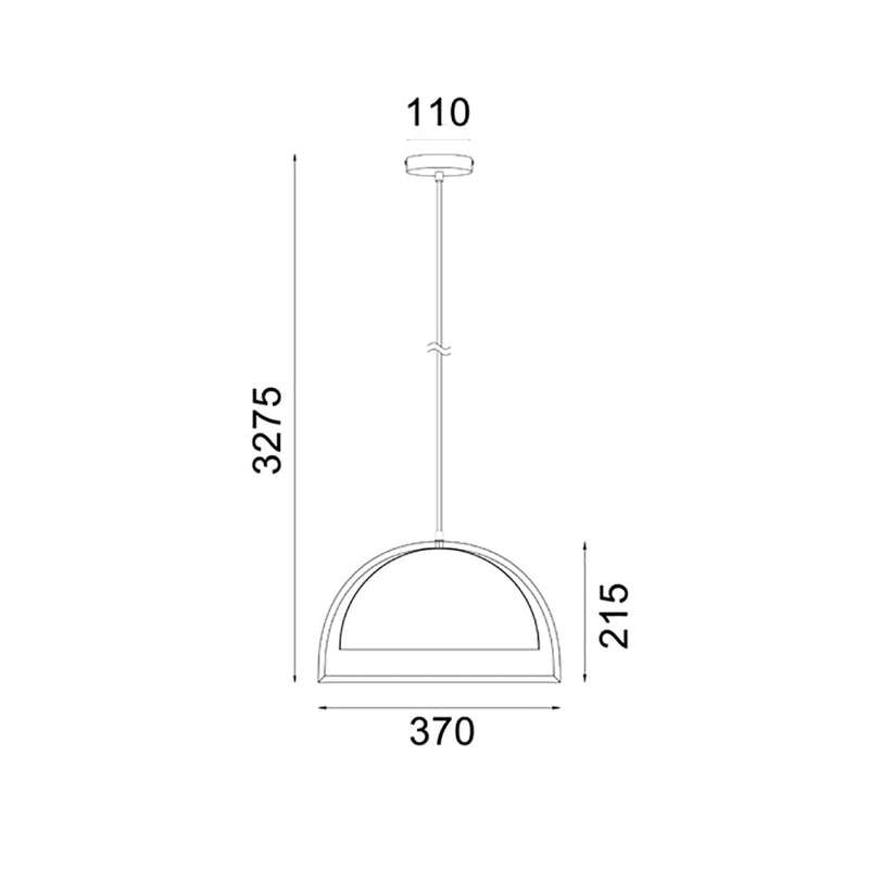 SWING Dome Shape Wood Frame 1 Light Pendant White - SWING3