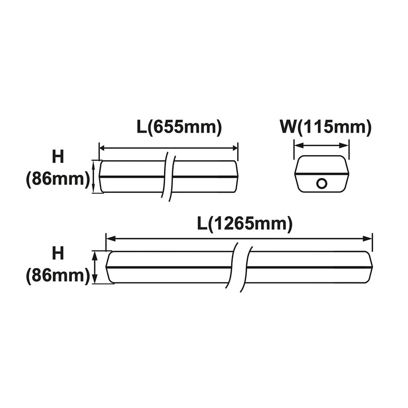 Tempest Gen3 Emergency LED Batten White Polycarbonate 4000K - 213624EM