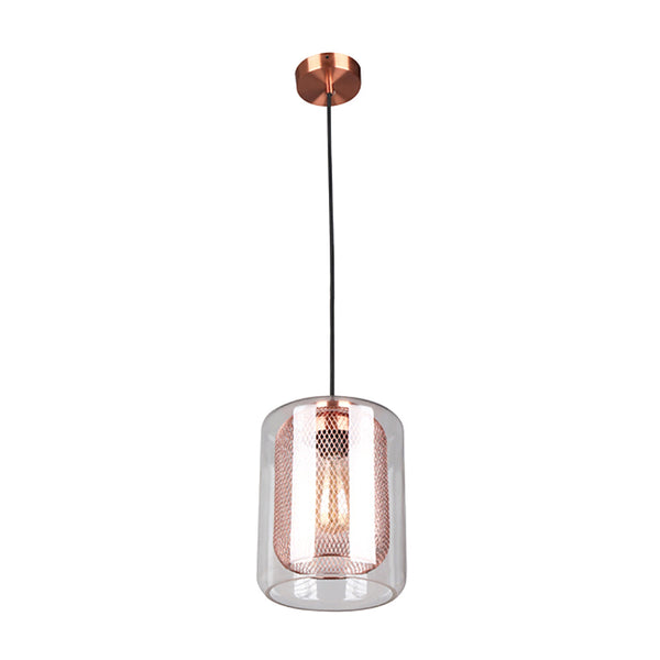 TONO Copper Internal Mesh With Clear Glass 1 Light Pendant - TONO2