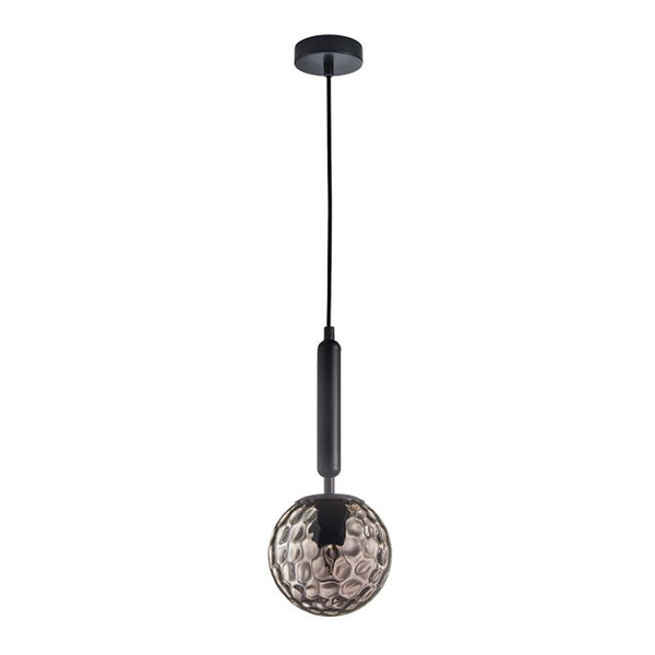 Interior Black Smoke Spherical Glass Shape 1 Light Pendant - TRATTINO2