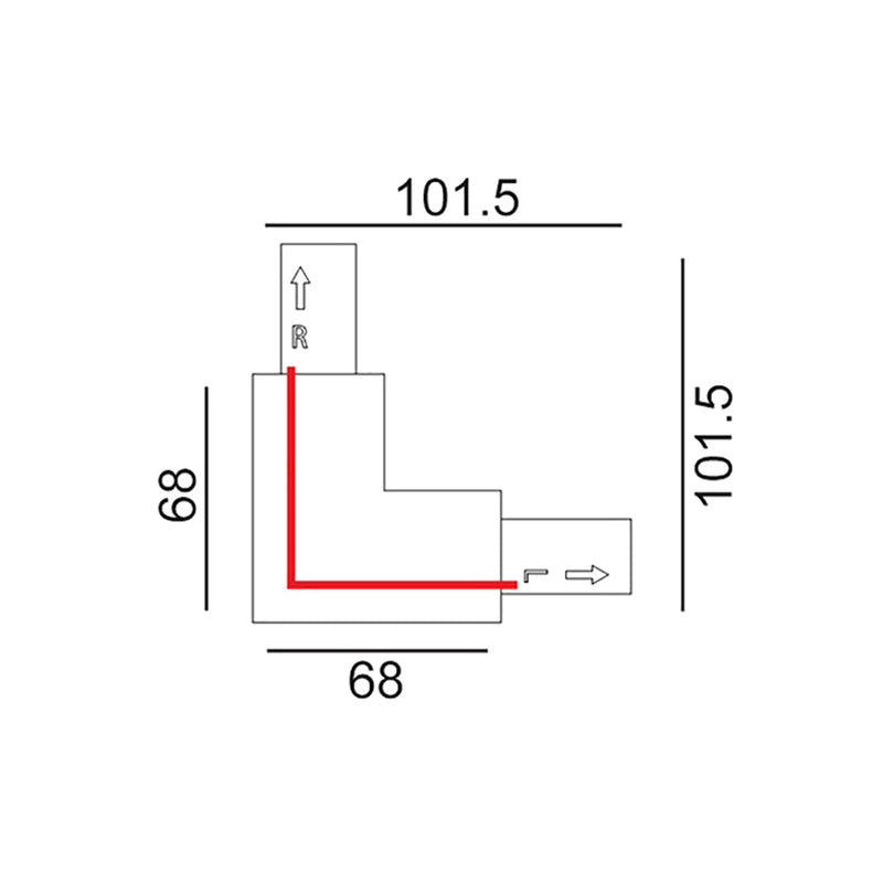 Track 3 Circuit 4 Wire Right L-Piece Connector White - TRK3WHCON3R