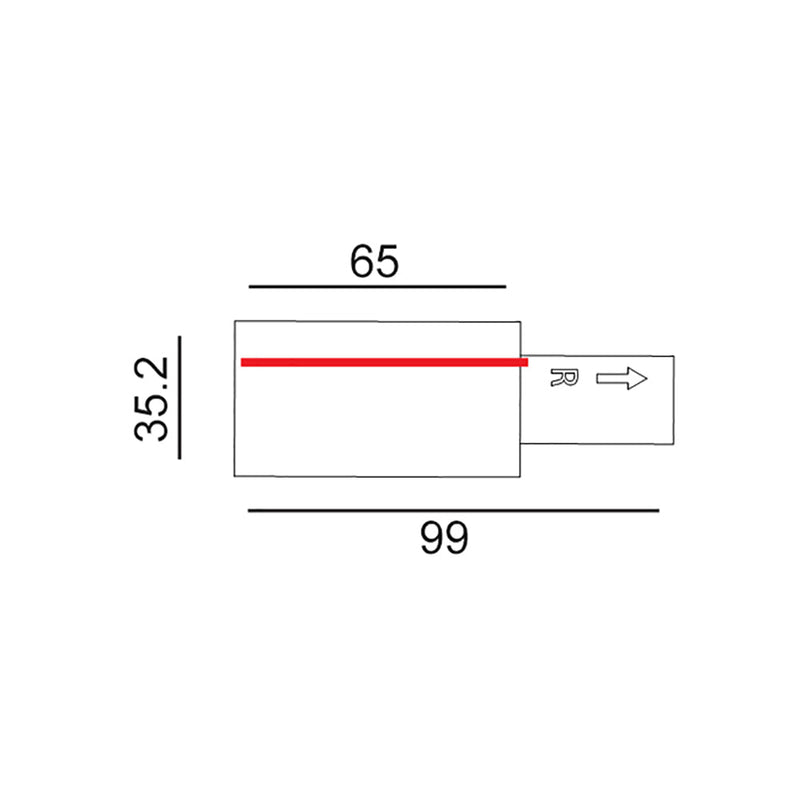 Track 3 Circuit 4 Wire Right Track Live End White - TRK3WHLIVER