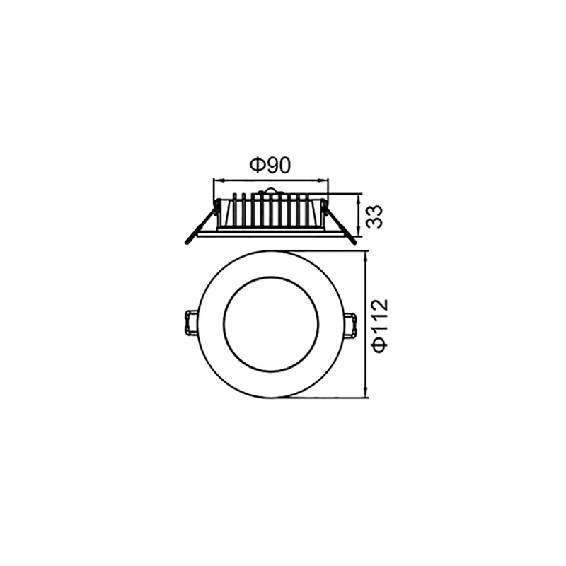 TriValite Flush Recessed LED Downlight 8W White Polycarbonate 3CCT -172083