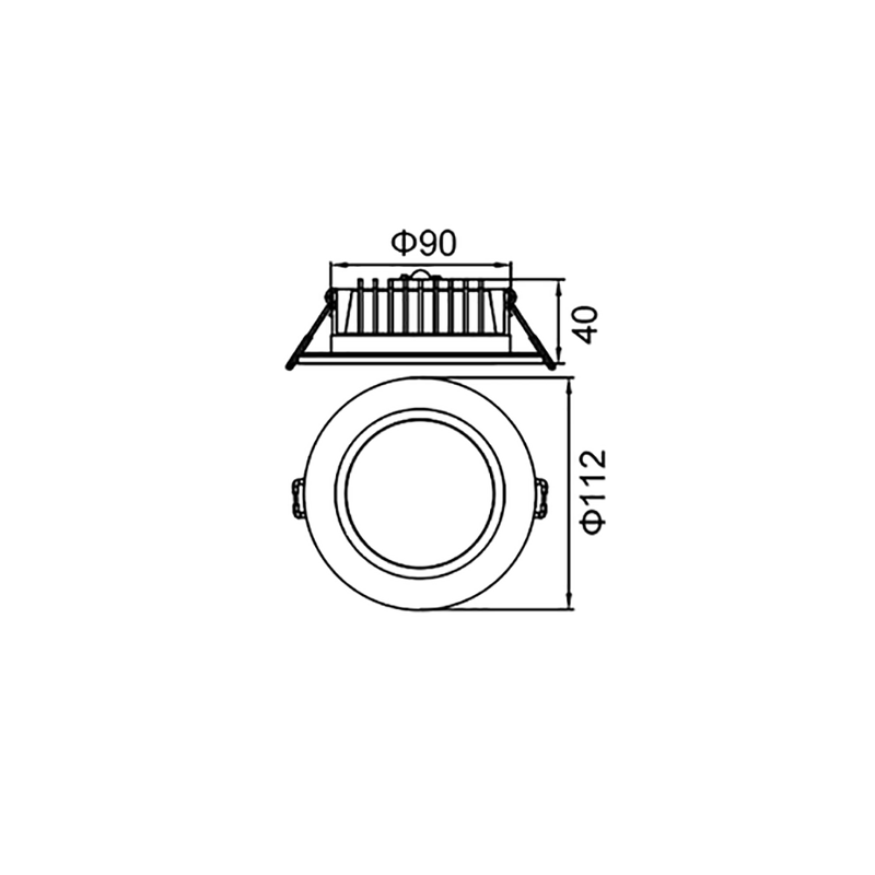 TriValite Recessed LED Downlight 8W White Polycarbonate 3CCT - 172084