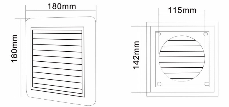 Louvre Grille Fixed Premium 125mm - V125FG