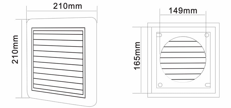 Louvre Grille Fixed Premium 150mm - V150FG