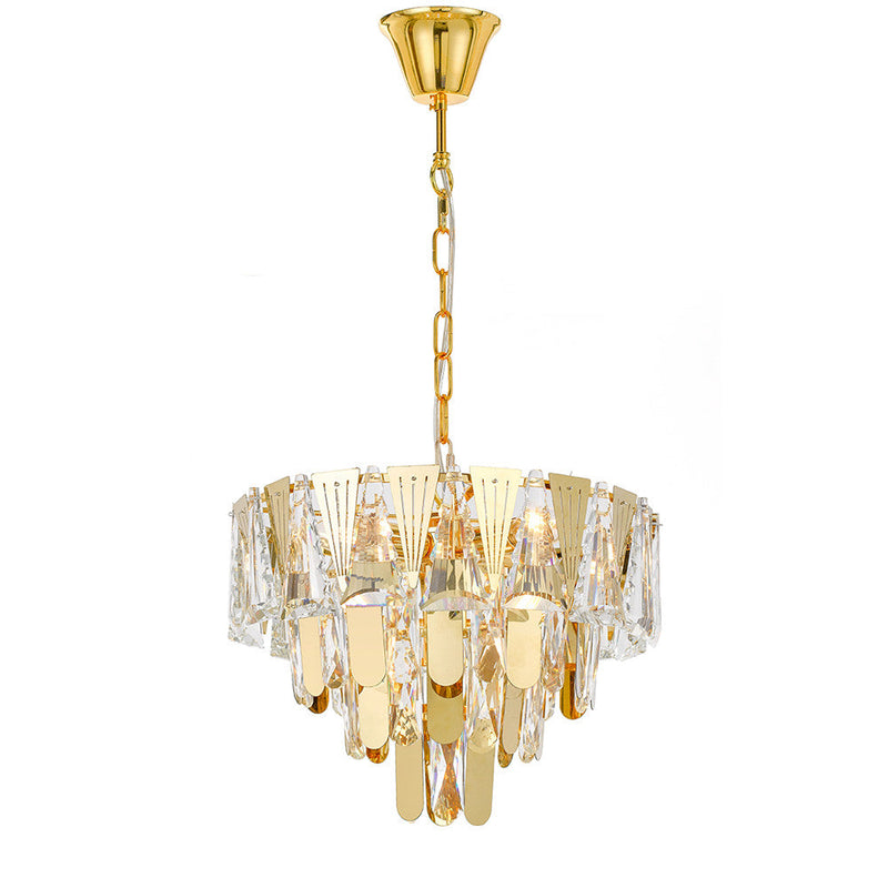 Valerie 5 Light Pendant Gold & Clear - VALERIE PE40-GD