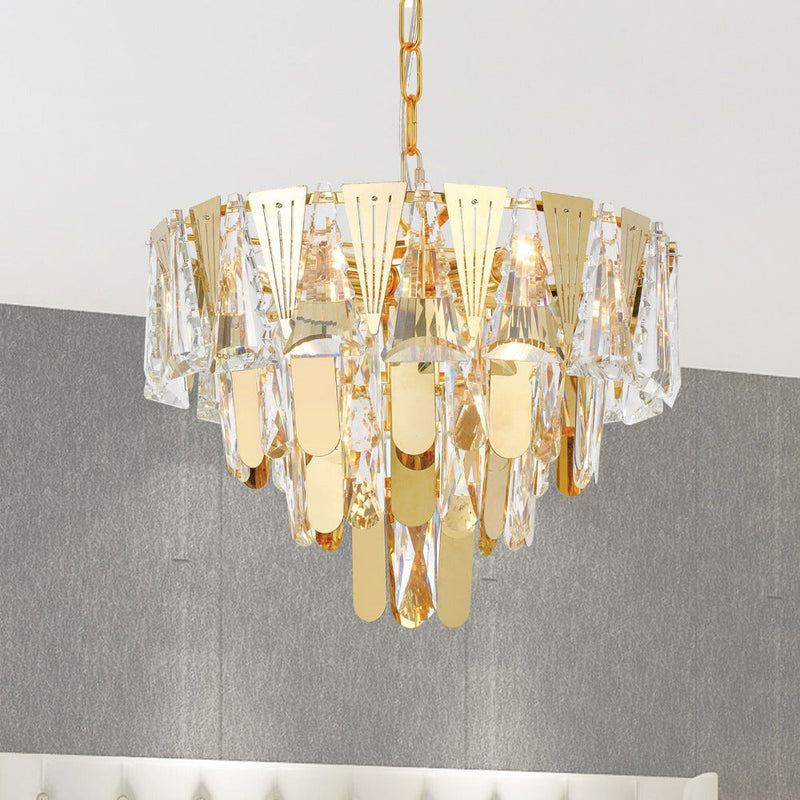 Valerie 5 Light Pendant Gold & Clear - VALERIE PE40-GD