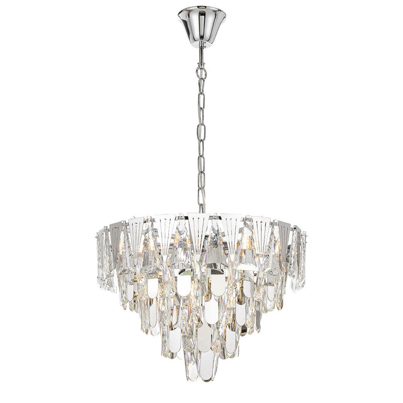 Valerie 7 Light Pendant Chrome & Clear - VALERIE PE50-CH