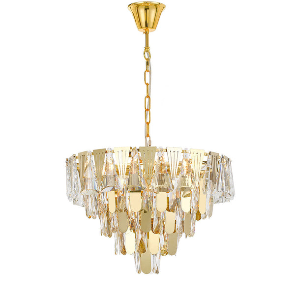 Valerie 7 Light Pendant Gold & Clear - VALERIE PE50-GD