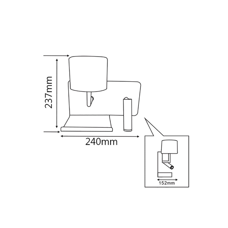 CITY VIGO LED Wall Light And Left Oriented Reading Light With USB - VIGOL