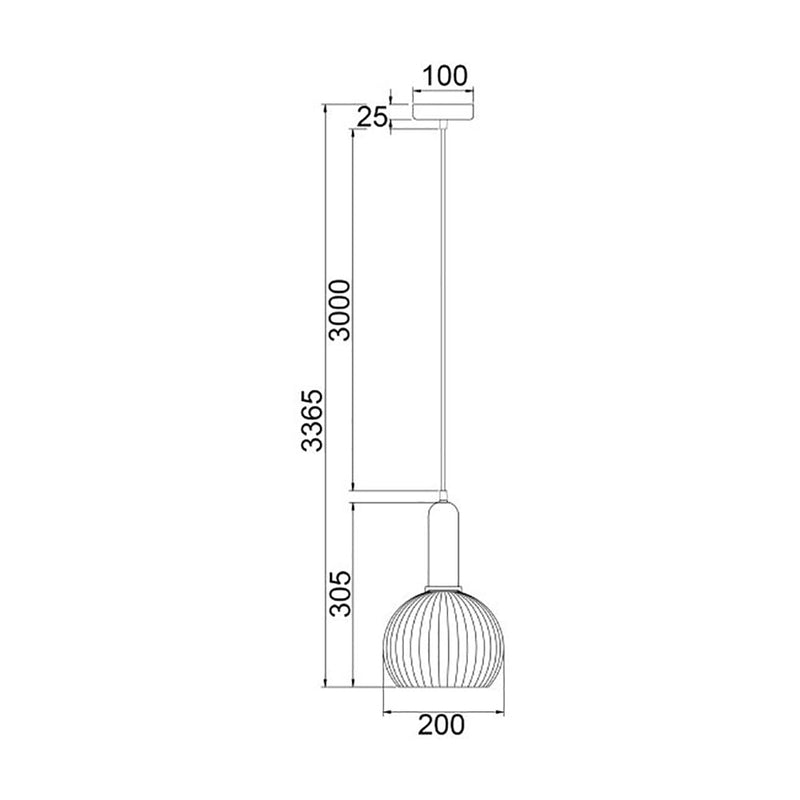 Interior Wine Ribbed Glass 1 Light Pendant Amber - VINTAJ3