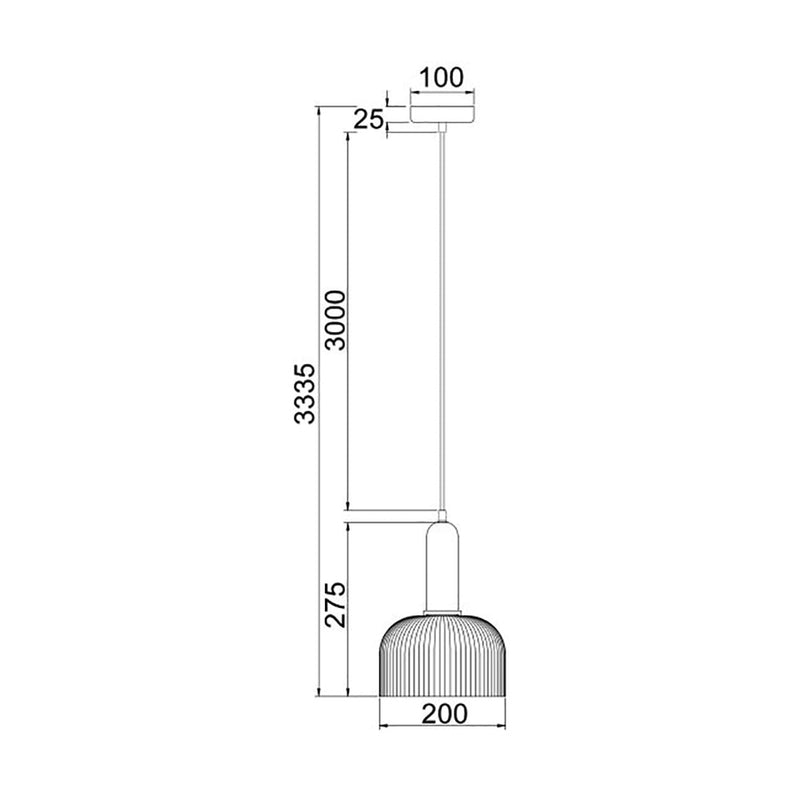 Interior Dome Ribbed Glass 1 Light Pendant Clear - VINTAJ18