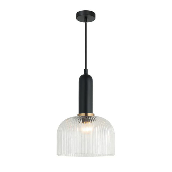 Interior Dome Ribbed Glass 1 Light Pendant Clear - VINTAJ18