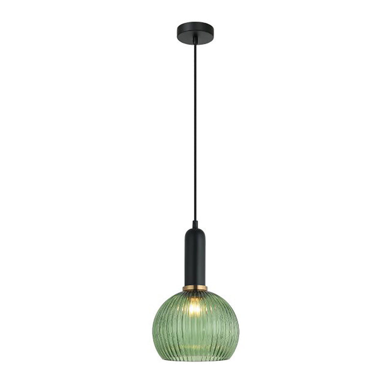 Interior Wine Ribbed Glass 1 Light Pendant Green - VINTAJ2