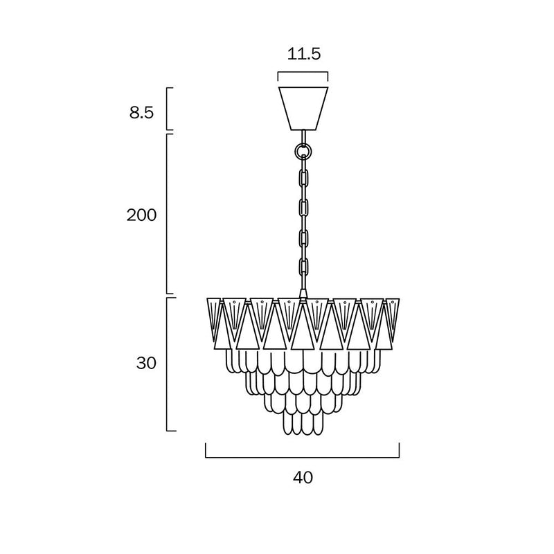 Valerie 5 Light Pendant Chrome & Clear - VALERIE PE40-CH