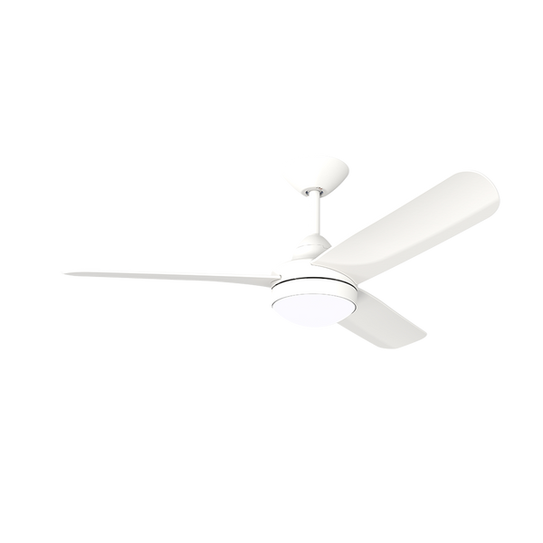 X-Over DC Ceiling Fan 48" 3 Blades Matt White With Light And Wall Controll - XOL302