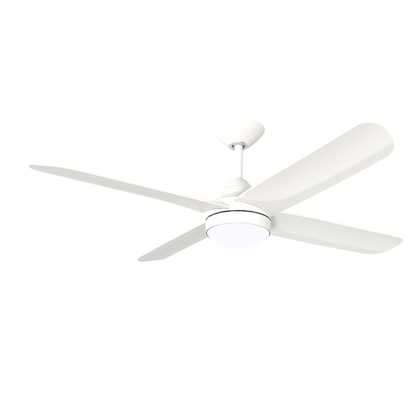 X-Over DC Ceiling Fan 52" 4 Blades Matt White With Light And Wall Controll - XOL306