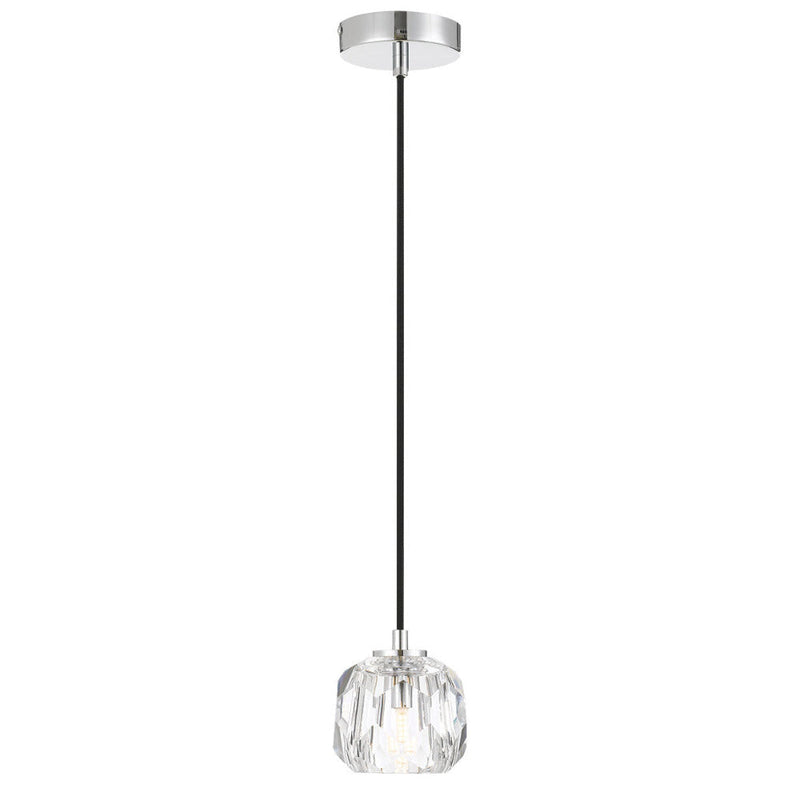 Zaha 1 Light Pendant Chrome & Crystal - ZAHA PE01-CHCR