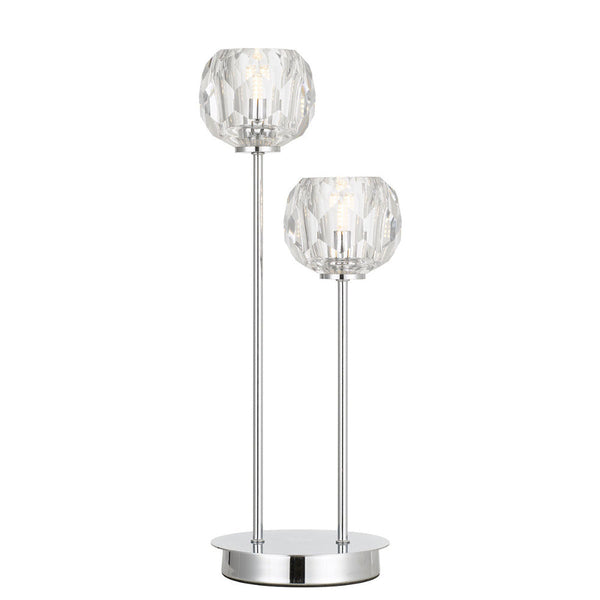 Zaha 2 Light Table Lamp Chrome & Crystal - ZAHA TL2-CHCR