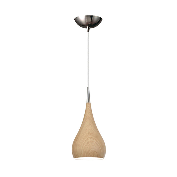 ZARA Bell Shape 1 Light Pendant Oak Wood - ZARA1A