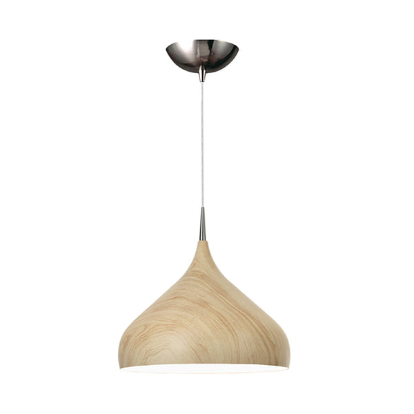 ZARA Dome Shape 1 Light Pendant Oak Wood - ZARA6A