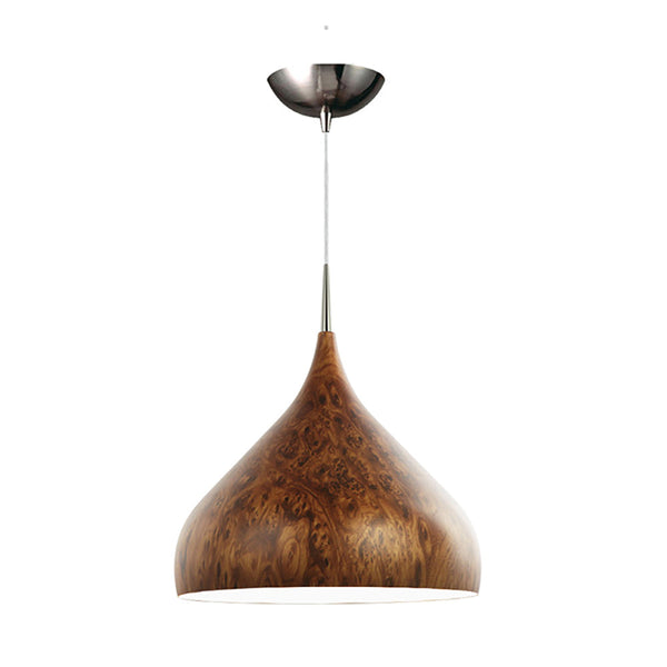 ZARA Dome Shape 1 Light Pendant Burl Wood - ZARA7A