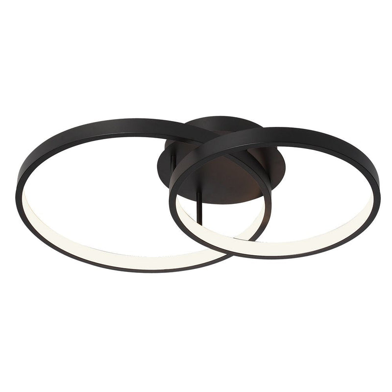 Zola Semi Flush Mount 2 Lights Black - ZOLA2BLK