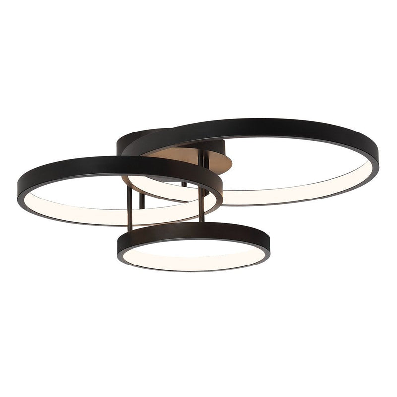 Zola Semi Flush Mount 3 Lights Black - ZOLA3BLK