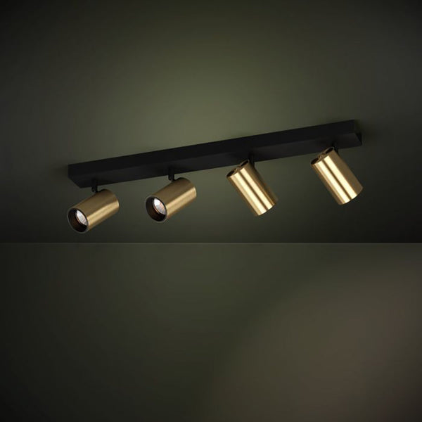 Cumaribo Spot 4 lights Black / Brass Steel - 390085N