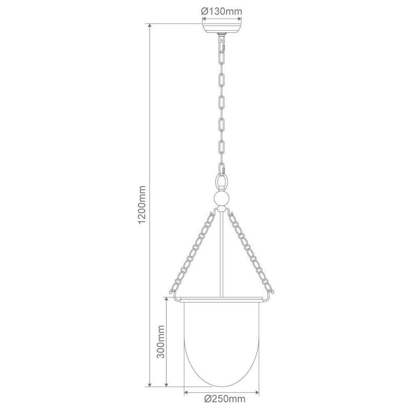 Alexa Ceiling Lantern 3 Lights Clear Glass - 31325