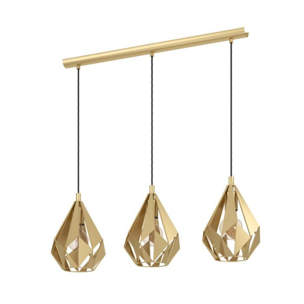 CARLTON Pendant 3 Lights Gold Steel - 43909N