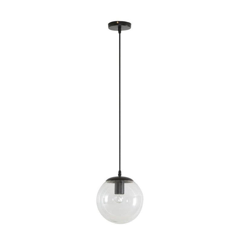 Bubble Pendant Light W200mm Black Clear Glass - 31450