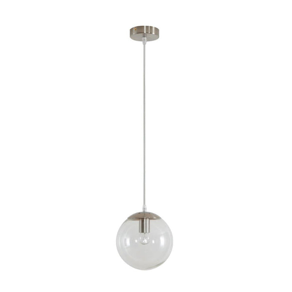 Bubble Pendant Light W200mm Satin Chrome Clear Glass - 31453