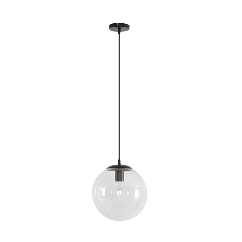 Bubble Pendant Light W250mm Black Clear Glass - 31464