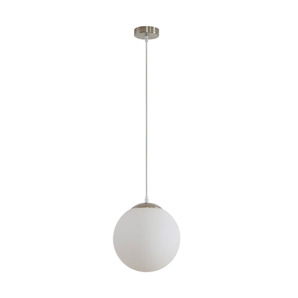 Bubble Pendant Light W250mm Satin Chrome Opal Glass - 31474