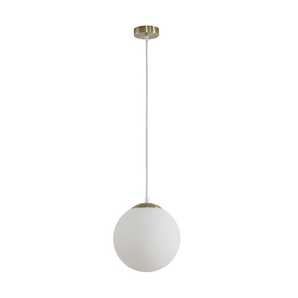 Bubble Pendant Light W250mm Antique Brass Opal Glass - 31477