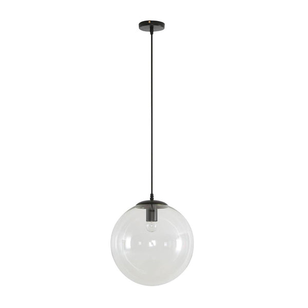 Bubble Pendant Light W300mm Black Clear Glass - 31478