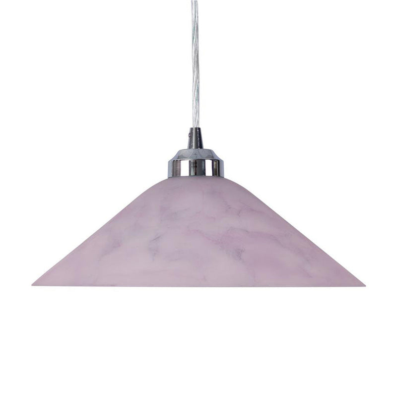 Cone Pendant Light W300mm Pink Glass - 91503