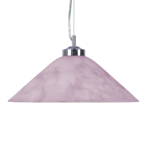 Cone Pendant Light W400mm Pink Glass - 91507